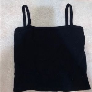 BRANDY MELVILLE/JOHN GAULT RIBBED BLACK TANK